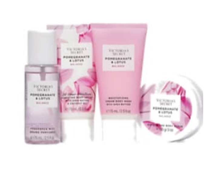 Kit Victoria's Secret Pomegranate & Lotus 3x75ml + Scrub 85g
